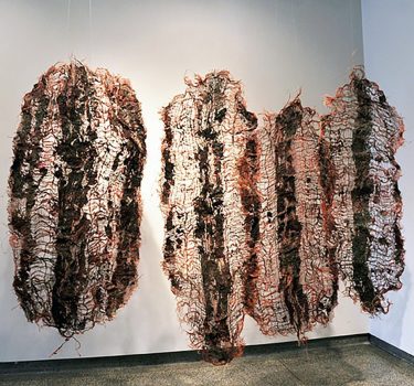 Age Lessons. Handmade paper, burlap and dye. 2011