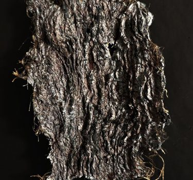 Bark I. Handmade paper, dye, rope and burlap. 2009