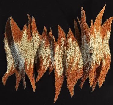 Blaze. Ceramic and burlap. 2011