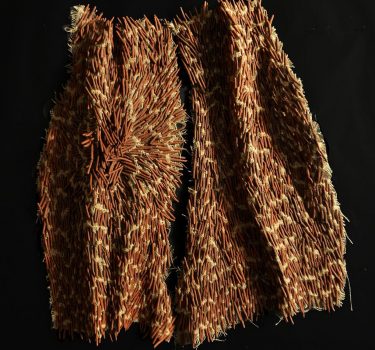 Conjoined. Ceramic and burlap. 2009