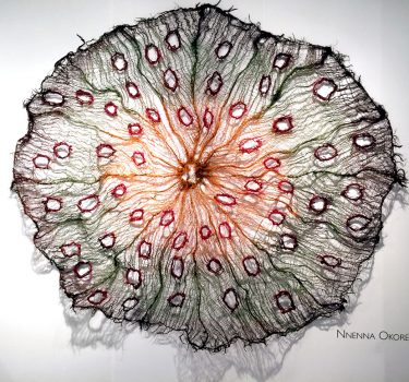 Somewhere Deep Within. Burlap, dye and wire. 2016