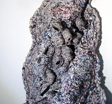 Dwelling Place. Newspapers and nylon twine. 2007