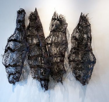 Fragments I. Burlap, handmade paper and dye. 2011