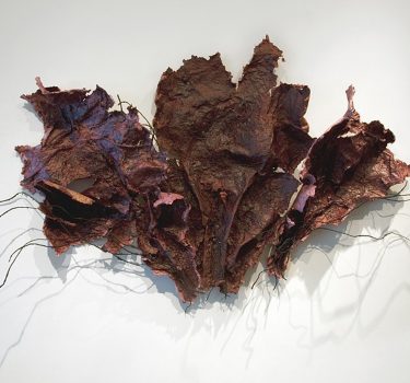 Gone but Not Forgotten. Handmade paper, dye, and wire. 2011