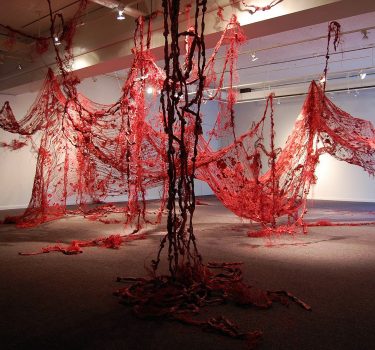 Lifeforce. Burlap, paper, dye, latex paint and acrylic. 2011