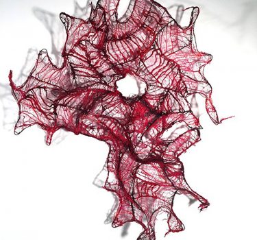 Time. Cheesecloth, yarn, dye and wire. 2017