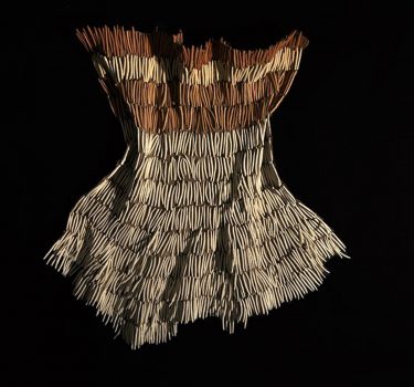 Ndidi. Ceramic and burlap. 2010