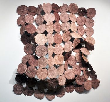 Okirika. Paper, rope, dye and burlap. 2009