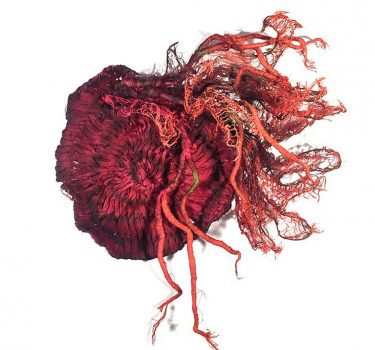 On the Long Run. Burlap, dye and acrylic. 2015