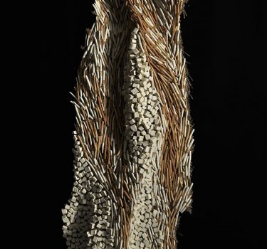 Rebirth. Ceramic and burlap. 2009