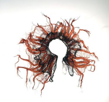 Rooted. Burlap, jute string, dye and wire. 2017