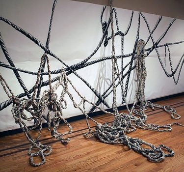 Rope II. Newspapers and wall drawings. 2006