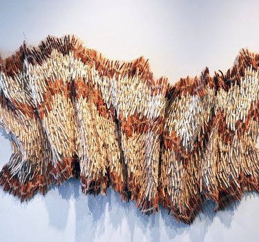 Strata. Ceramic and burlap. 2011