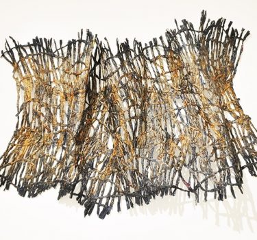 The Obstacle. Newspapers and acrylic. 2013