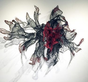 The Sun Shall Rise Again. Burlap, dye and wire. 2015