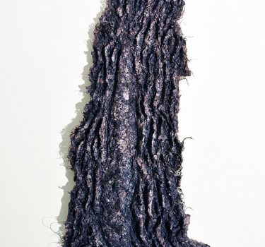 Trunk II. Handmade paper, dye, jute rope and burlap. 2009