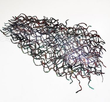 Turbulence. Newspapers and acrylic. 2013