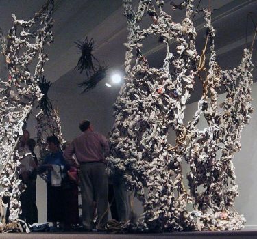 Twisted Ambience. Newspapers, Manila rope and twigs. 2009