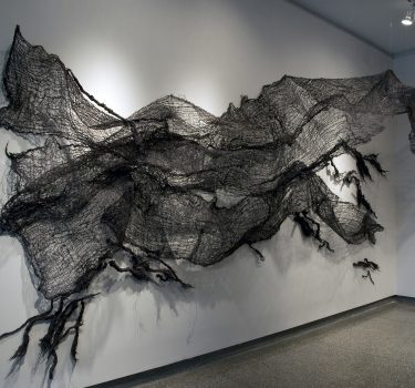 When the Heavens Meet the Earth, Burlap, dye and acrylic | Varied dimension 2011