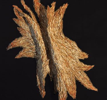 Flame. Ceramic and burlap. 2011