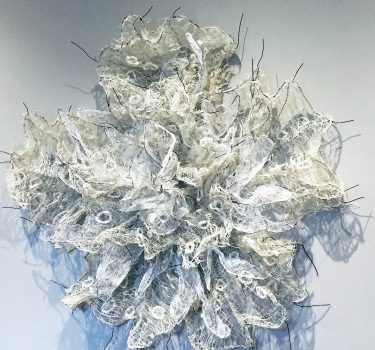 White Whispers. Burlap and wire. 2016