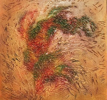 Untitled 9. Acrylic and clay on foam board. 2018