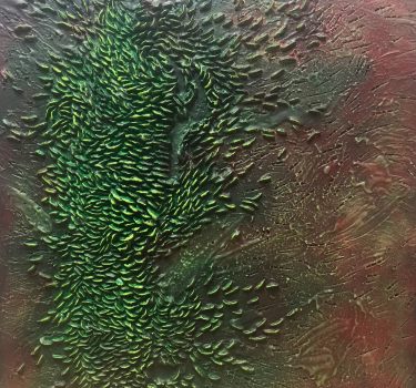 Untitled 7. Acrylic and clay on foam board. 2018