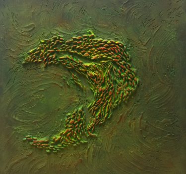 Untitled 12. Acrylic and clay on foam board. 2018