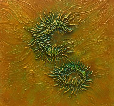 Untitled 17. Acrylic and clay on foam board. 2018