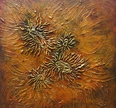 Untitled 4. Acrylic and clay on foam board. 2018