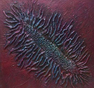 Untitled 19. Acrylic and clay on foam board. 2018