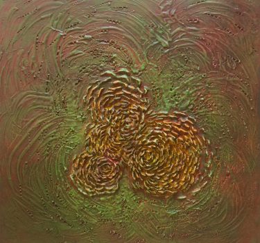 Untitled 20. Acrylic and clay on foam board. 2018