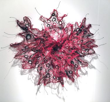 Remains. Burlap, dye and wire. 2016