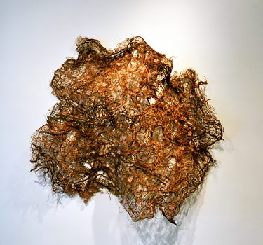 Threads of Time. Jute threads, handmade paper, dye and acrylic. 2011