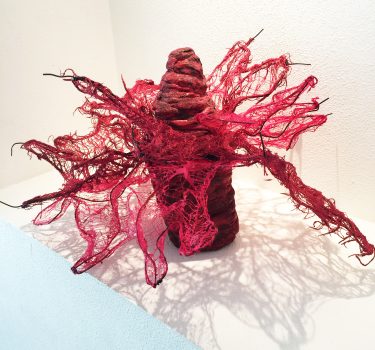 Ututu. Burlap, dye and wire. 2016