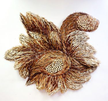 Bountiful Pleasures. Clay and burlap. 2022